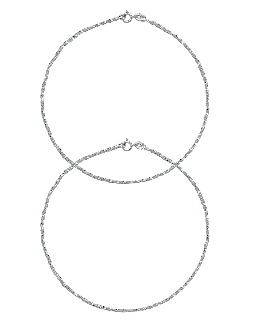 92.5 Sterling Silver Pair of Designer Anklets Payal