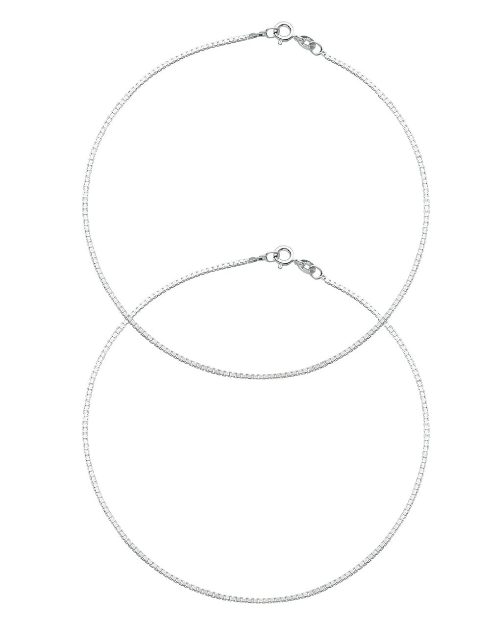 Pair of Fashionable Anklets in 92.5 Sterling Silver