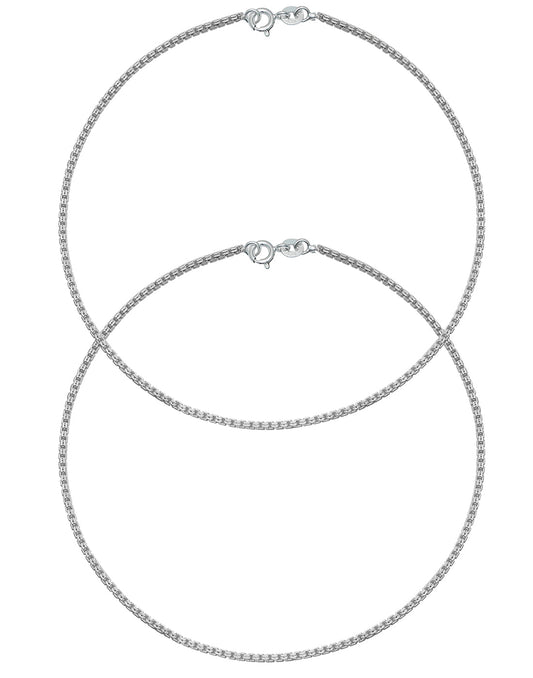 Pretty pair of Anklets in 92.5 Sterling Silver