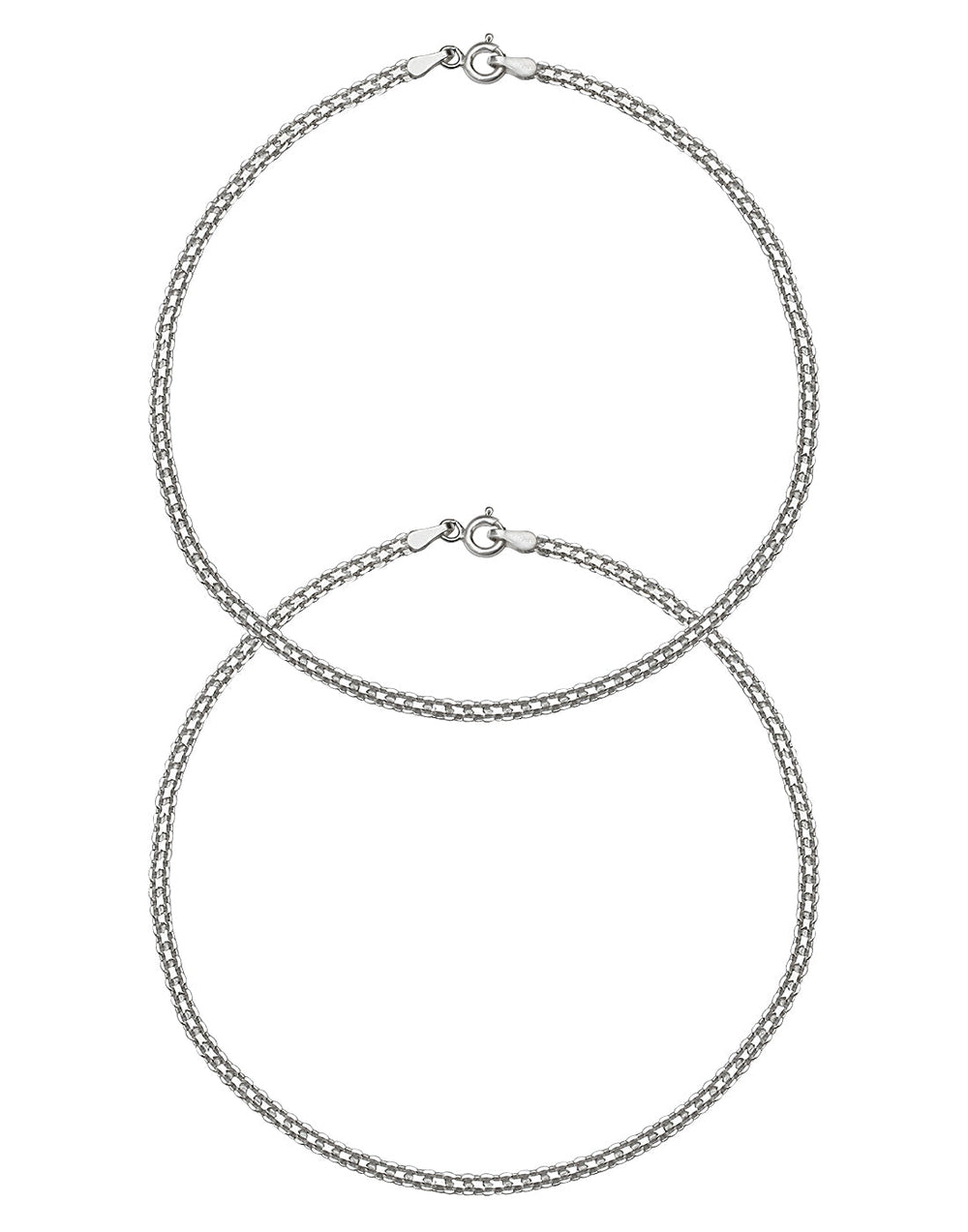 Fancy pair of Anklets in 92.5 Sterling Silver