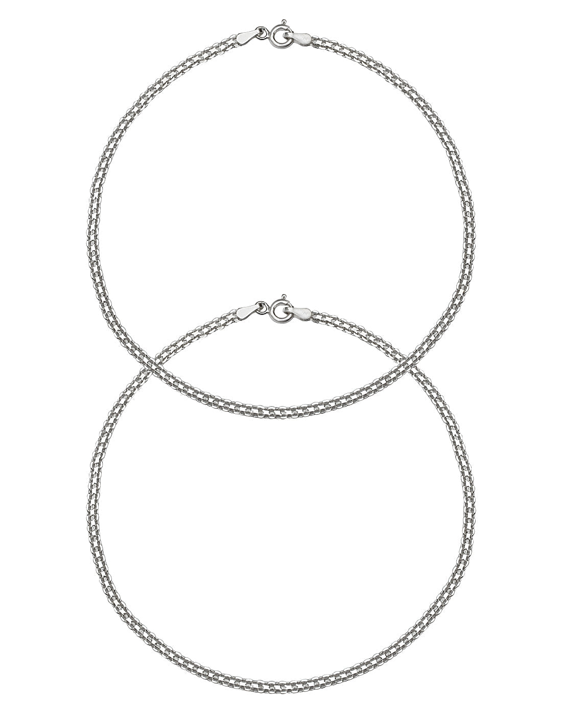 Fancy pair of Anklets in 92.5 Sterling Silver