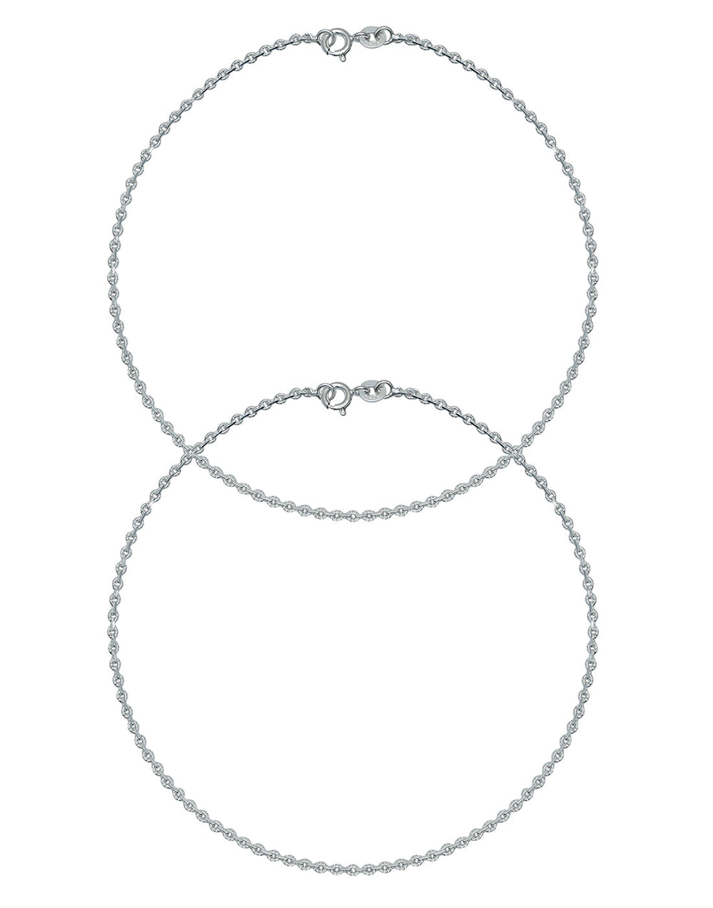 92.5 Sterling Silver Pair of Payal Anklets
