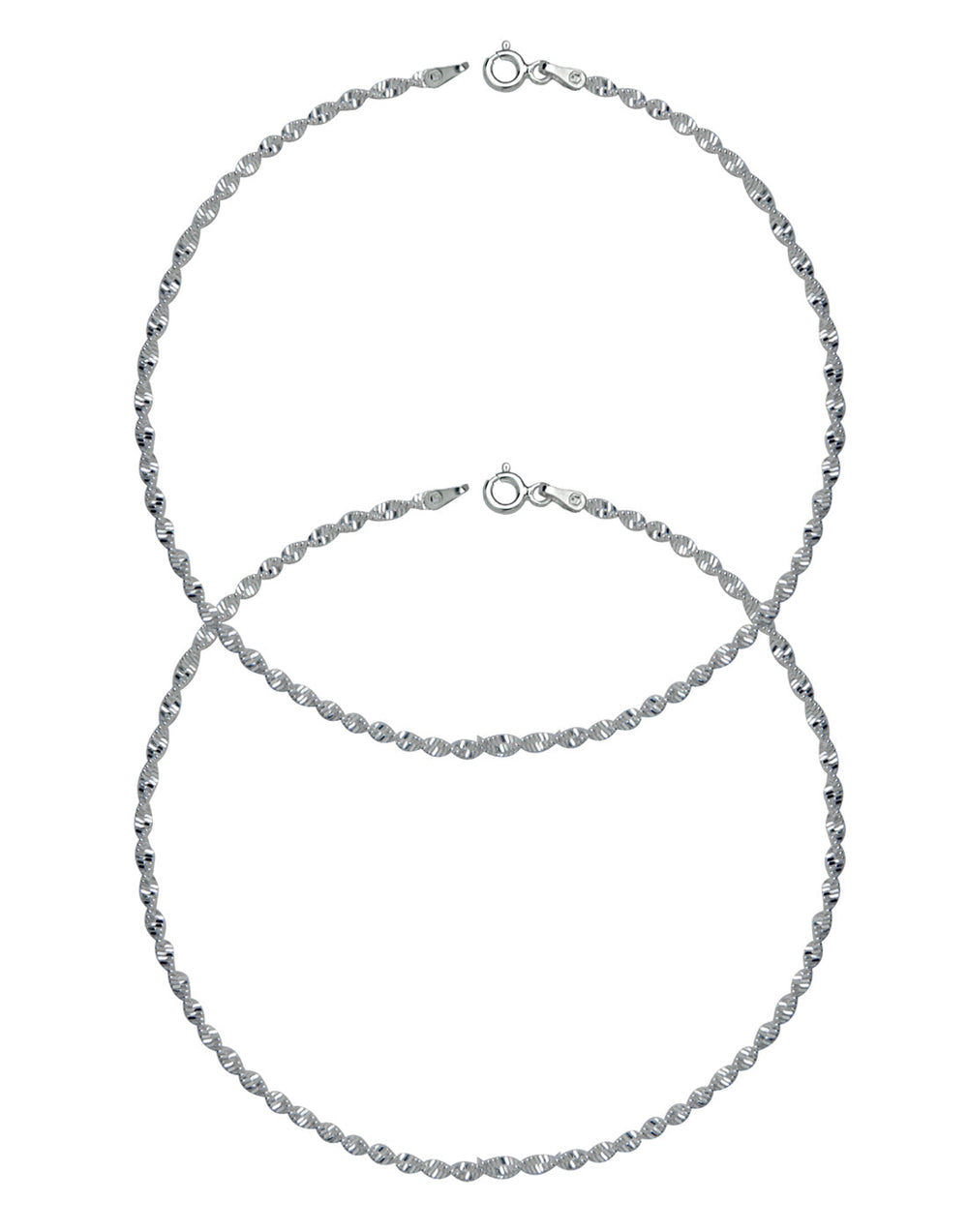 Good looking pair of Anklets in 92.5 Sterling Silver