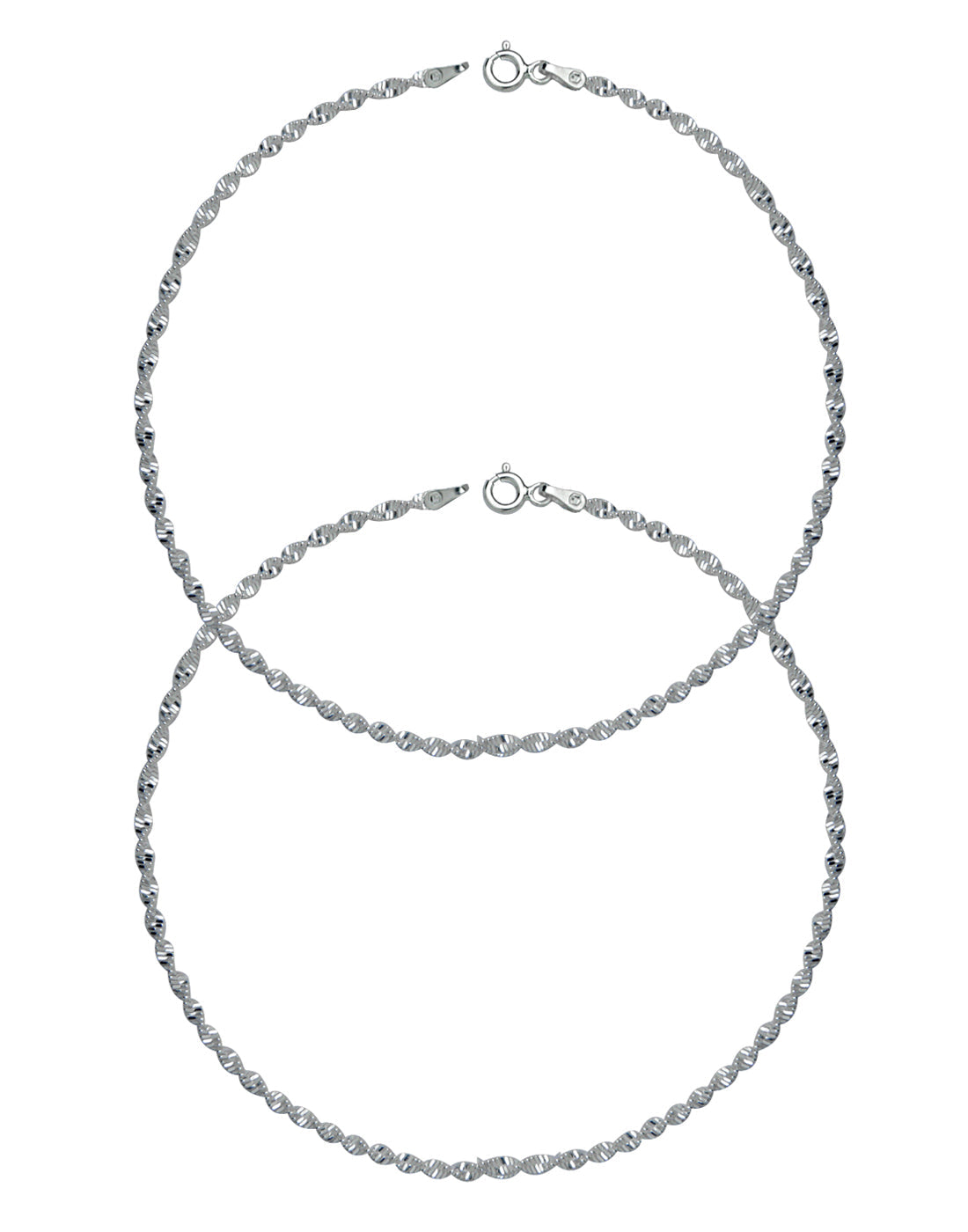 Good looking pair of Anklets in 92.5 Sterling Silver