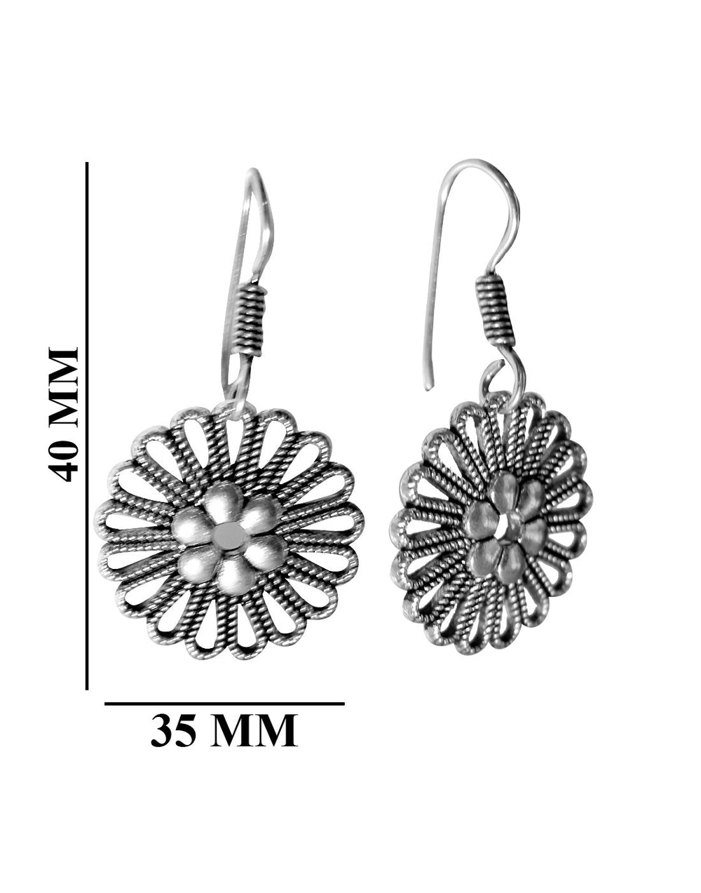 Silver Alloy Tribal Boho Look Earrings