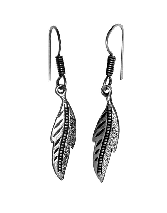 Silver Alloy Leafy Pair of Small and Light Weighted Earrings in High Finish for Women