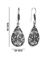 Silver Alloy Leafy Pair of Small and Light Weighted Earrings in High Finish for Women