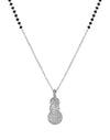925 Sterling Silver Black Beads Modern Mangalsutra with CZ Pendant