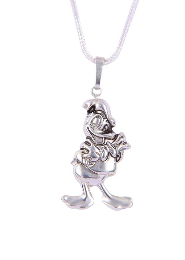92.5 Sterling Silver Designer Cartoon Character Pendant with Silver Chain  for Kids