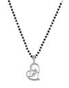 925 Sterling Silver Black Beads Modern Mangalsutra with Heart Love Pendant