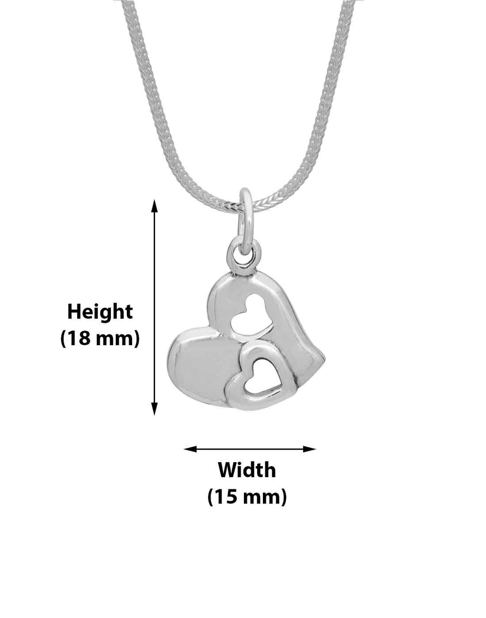 Heart Pendant 925 Sterling Silver Black Beads Modern Mangalsutra