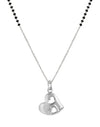 Heart Pendant 925 Sterling Silver Black Beads Modern Mangalsutra