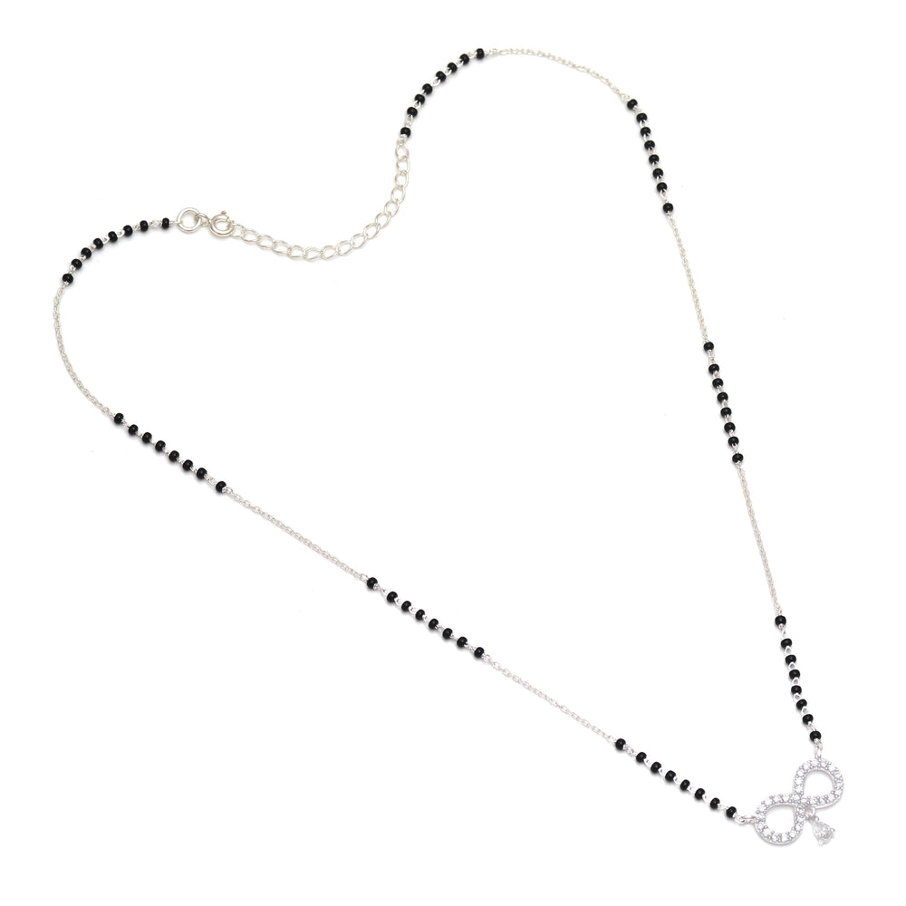 Infinity Pendant Pure 925 Sterling Silver Modern Mangalsutra