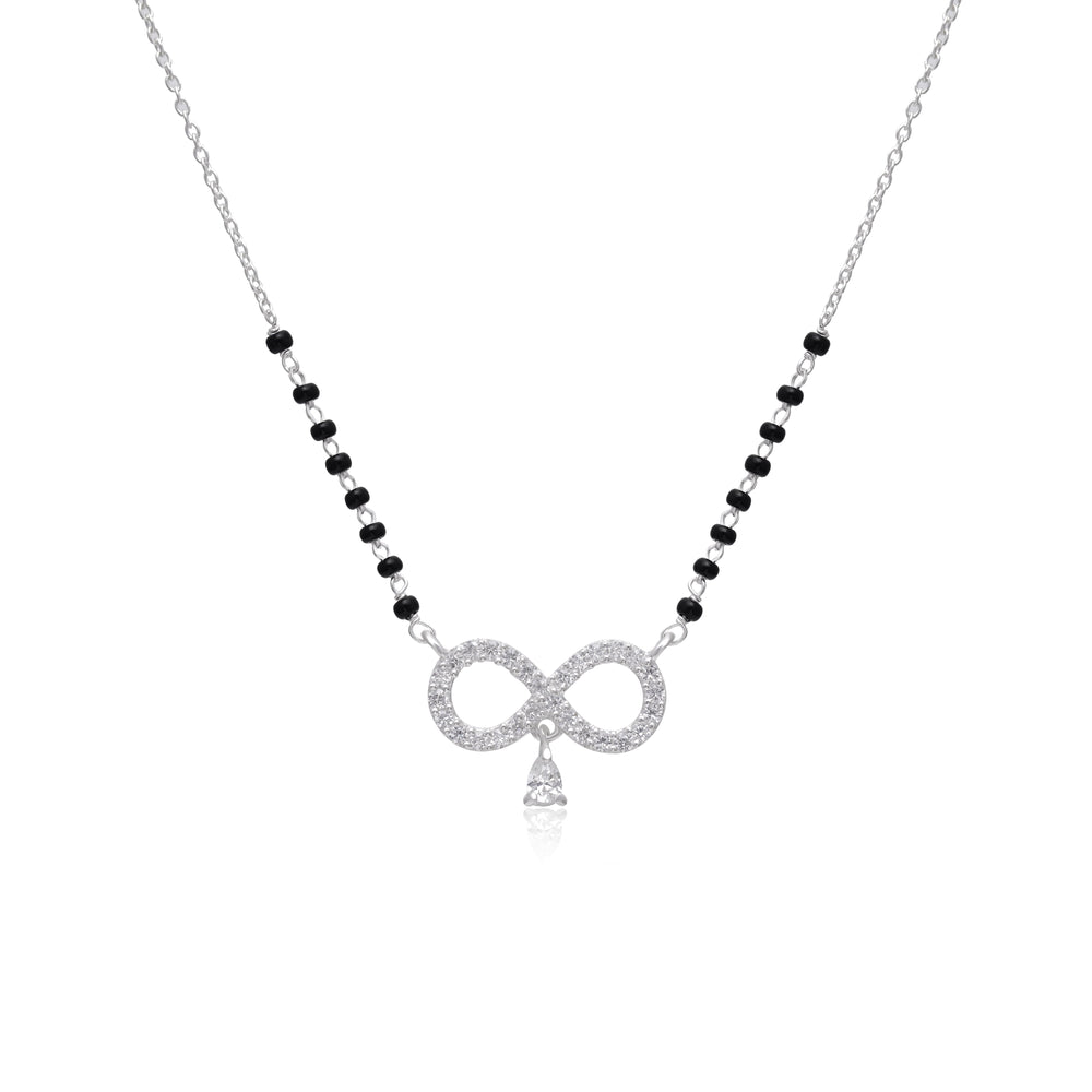 Infinity Pendant Pure 925 Sterling Silver Modern Mangalsutra
