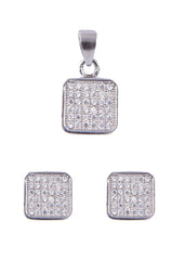 Designer 92.5 Sterling Silver CZ Pendant Set