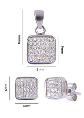 Designer 92.5 Sterling Silver CZ Pendant Set
