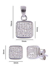 Designer 92.5 Sterling Silver CZ Pendant Set with Chain