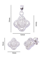 Designer Pure 92.5 Sterling Silver CZ Pendant Set