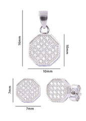 Designer Pure 92.5 Sterling Silver CZ Pendant Set