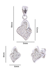 Fashionable Pendant and Earring Mangalsutra Set in Pure 925 Sterling Silver