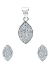 Designer Pure 92.5 Sterling Silver CZ Pendant Set