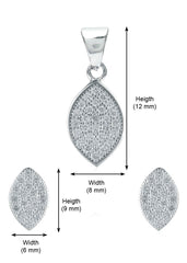 Designer Pure 92.5 Sterling Silver CZ Pendant Set with Chain