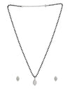 Pear Shape Pendant and Earring Mangalsutra Set in 925 Sterling Silver