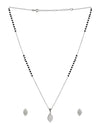 Pear Shape Pendant and Earring Mangalsutra Set in 925 Sterling Silver
