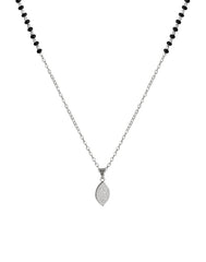 Pear Shape Pendant and Earring Mangalsutra Set in 925 Sterling Silver