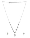 Pear Shape Pendant and Earring Mangalsutra Set in 925 Sterling Silver