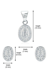 Designer Pure 92.5 Sterling Silver CZ Pendant Set