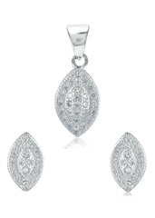 Designer Pure 92.5 Sterling Silver CZ Pendant Set