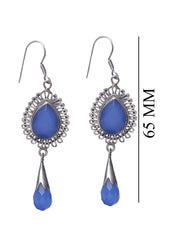 Designer Pure 92.5 Sterling Silver Blue Quartz Pendant Set