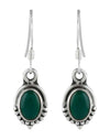 925 Sterling Silver Handmade Dangler Hanging Earrings with Green Jade Stone