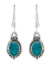 925 Sterling Silver Handmade Dangler Hanging Earrings with Blue Turquoise Stone