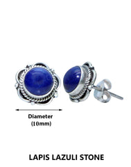 Lapiz Lazuli Stone Studs in 92.5 Sterling Silver