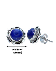 Lapiz Lazuli Stone Studs in 92.5 Sterling Silver