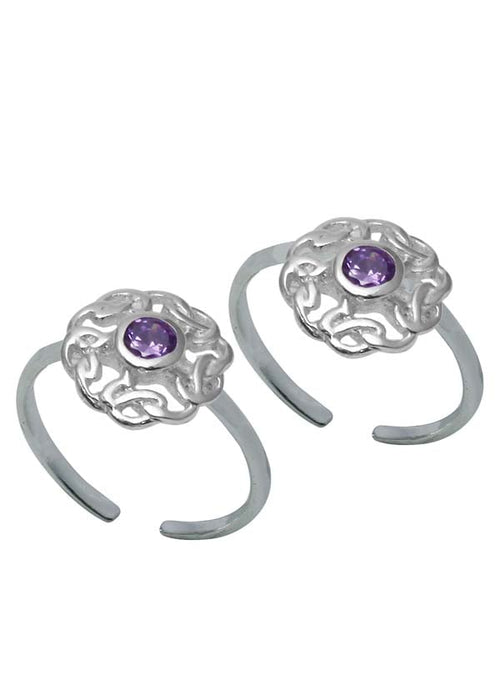 Trendy Cubic Zirconia Toe Rings in 92.5 Sterling Silver - Default Title - Abhooshan