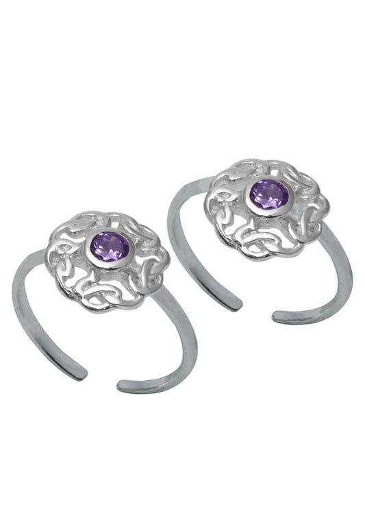 Trendy Cubic Zirconia Toe Rings in 92.5 Sterling Silver