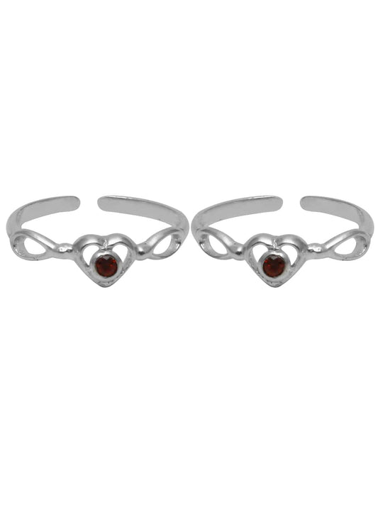 Charming Cubic Zirconia Toe Rings in 92.5 Sterling Silver