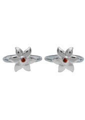 Floral pair of Cubic Zirconia Toe Rings in 92.5 Sterling Silver