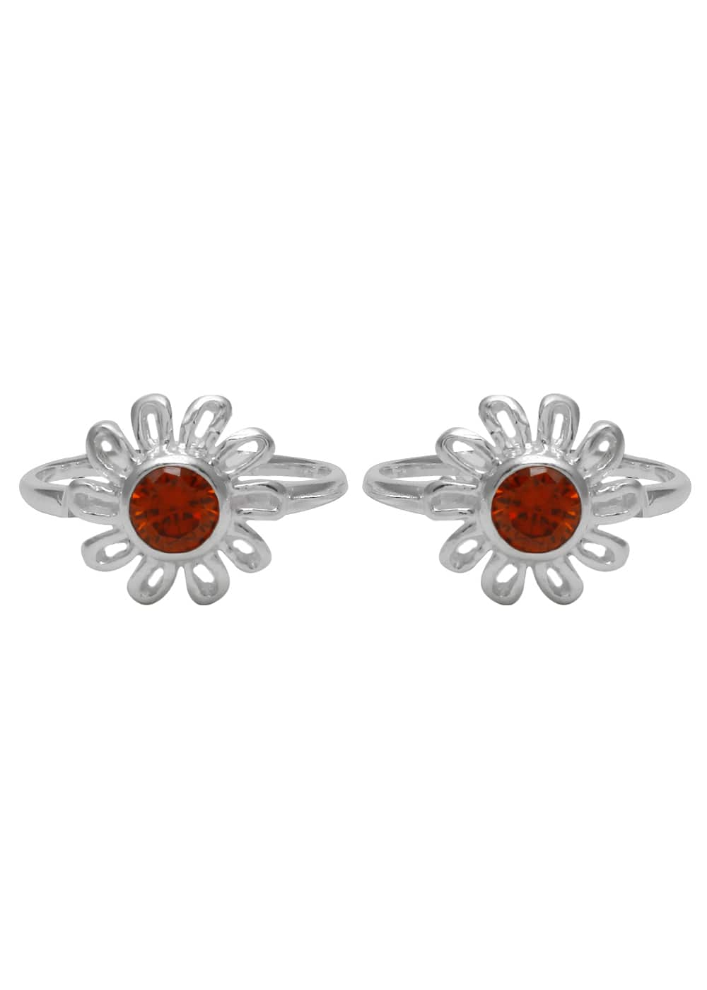 Elite pair of Cubic Zirconia Toe Rings in 92.5 Sterling Silver