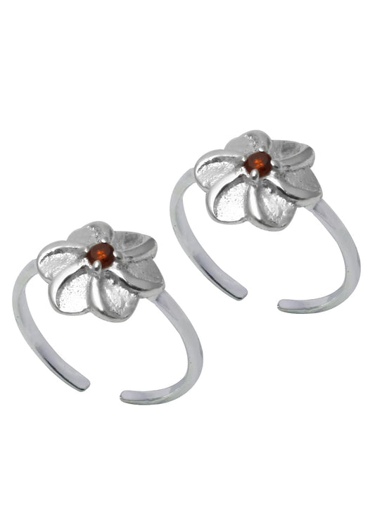 Delicate pair of Cubic Zirconia Toe Rings in 92.5 Sterling Silver