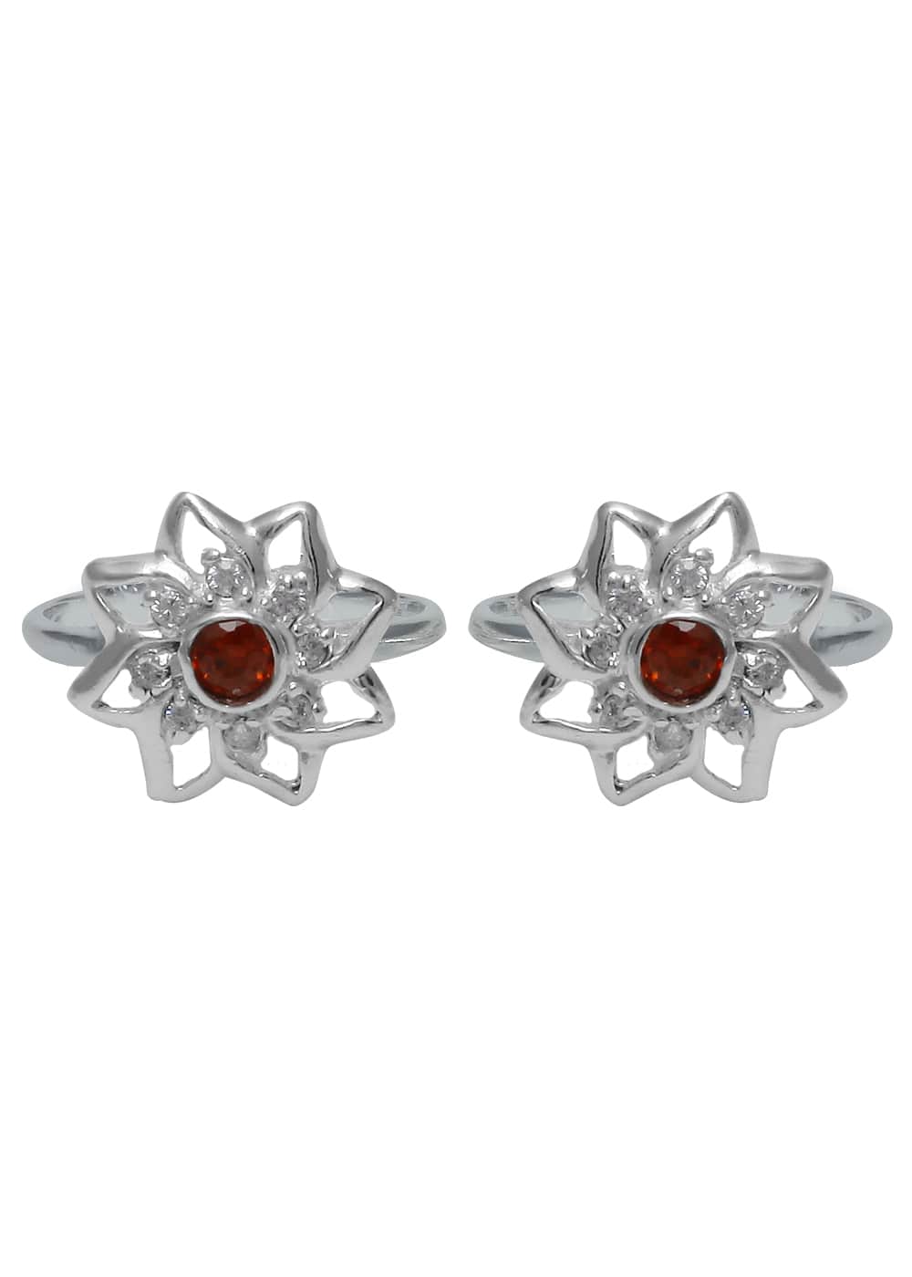 Unique pair Cubic Zirconia Toe Rings in 92.5 Sterling Silver