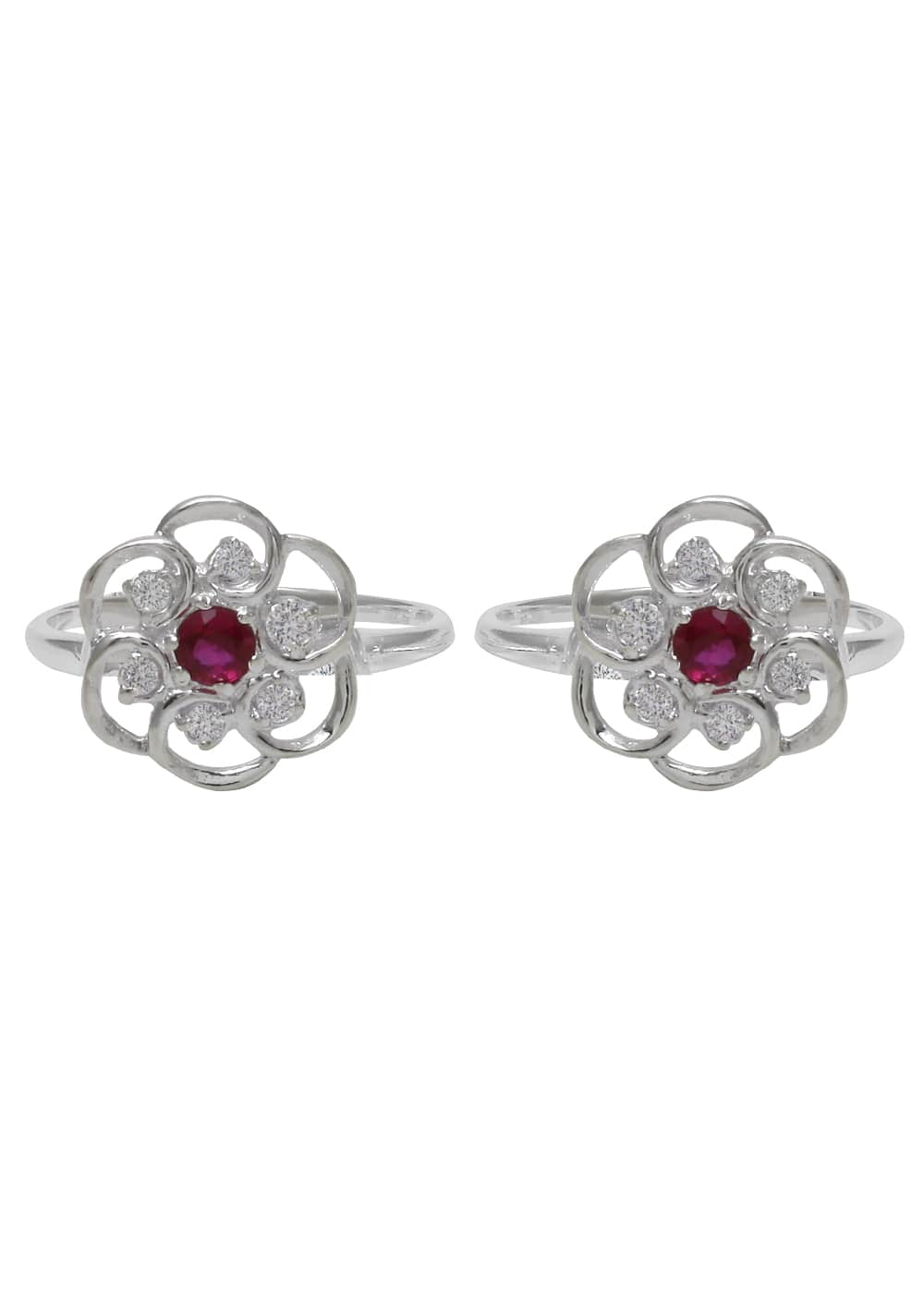 Classy pair of Cubic Zirconia Toe Rings in 92.5 Sterling Silver