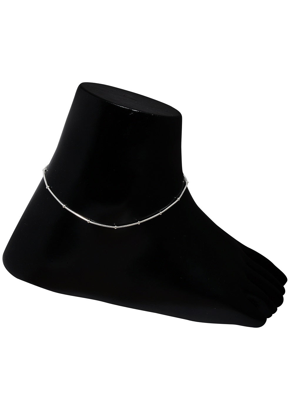 Beaded pair of Anklets 92.5 Sterling Silver
