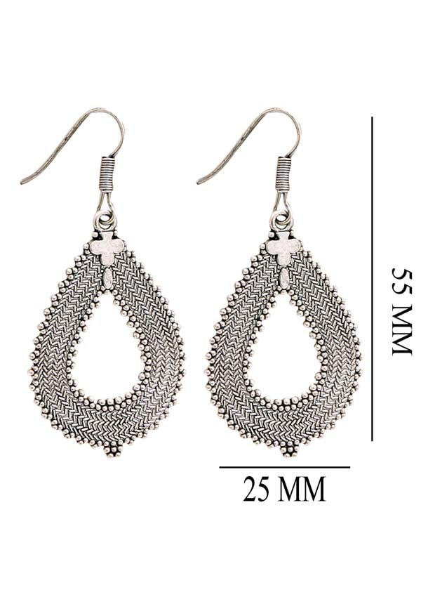 Stunning pair of Ethnic Jhumkis in Silver Alloy High Finish