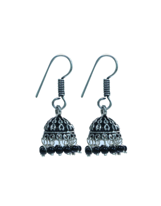 Traditional Small Jhumkas in Silver Alloy