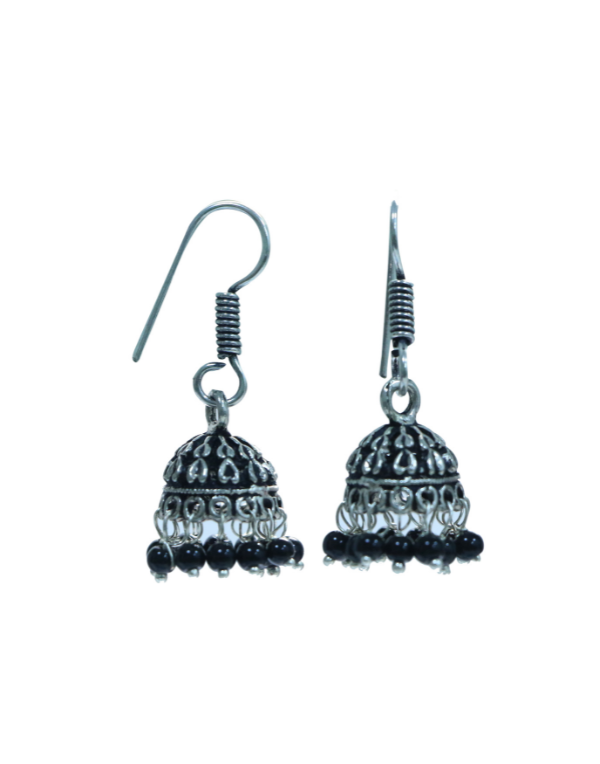 Traditional Small Jhumkas in Silver Alloy
