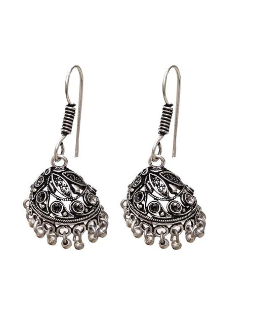 Good Looking Jhumkis in Silver Alloy High Finish - Default Title - Abhooshan